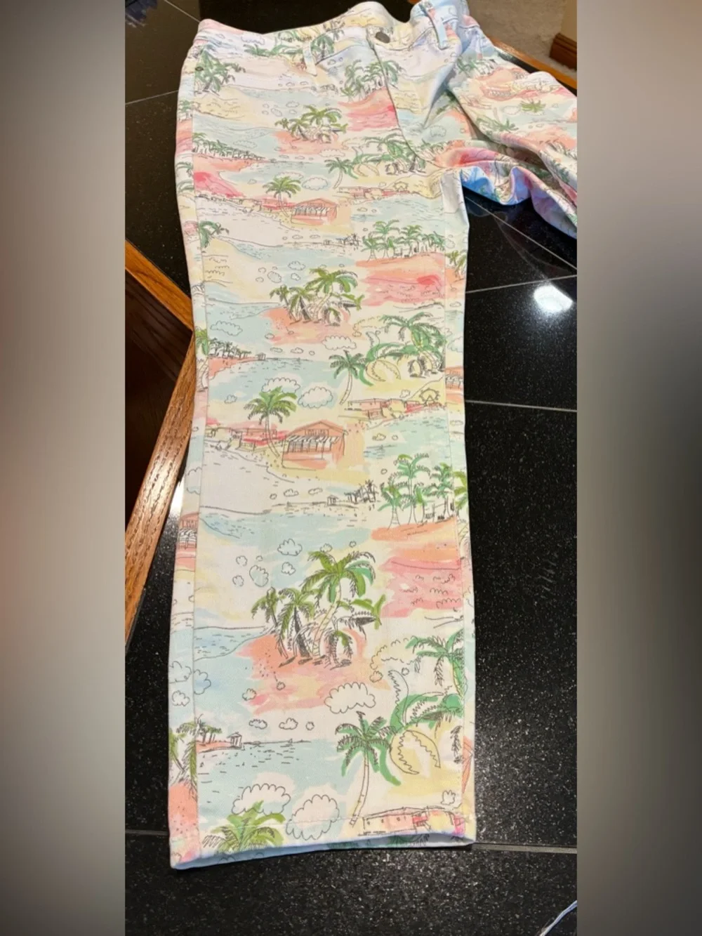 Talbots Pants Flawless High Waist Jeggings Crop Tropical Print SZ. 10 Women’s - Picture 13 of 14